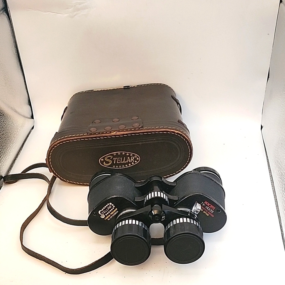Vintage Stellar Precision Binoculars Coated Optics 7 X 35 Zoom Lens